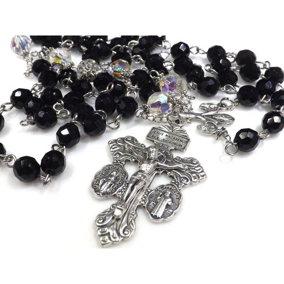 Hand-made Wire Wrapped Five Decade Rosary, Pardon Crucifix - Picture 4 of 10